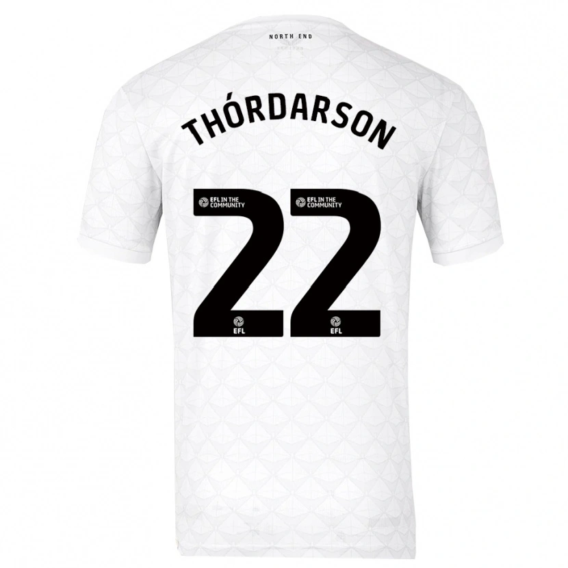 Danxen Enfant Maillot Stefán Teitur Thórdarson #22 Blanc Rouge Tenues Domicile 2025/26 T-Shirt
