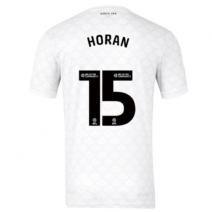 Danxen Enfant Maillot Ellis Horan #15 Blanc Rouge Tenues Domicile 2025/26 T-Shirt