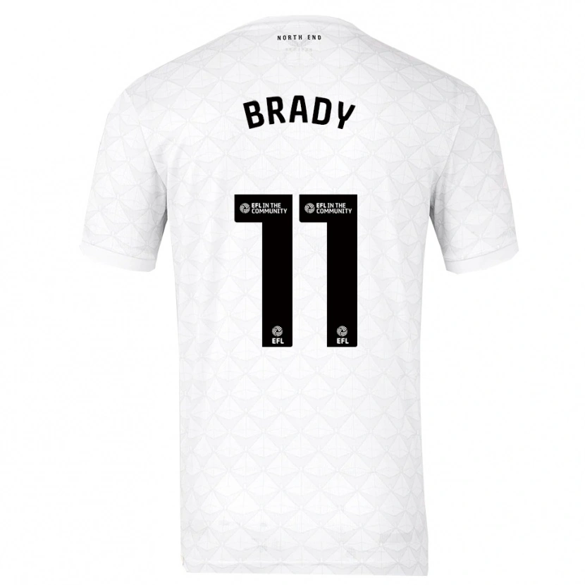 Danxen Enfant Maillot Robbie Brady #11 Blanc Rouge Tenues Domicile 2025/26 T-Shirt