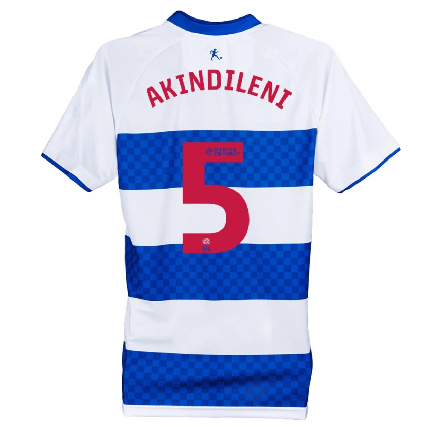 Danxen Enfant Maillot Timothy Akindileni #5 Bleu Blanc Tenues Domicile 2025/26 T-Shirt