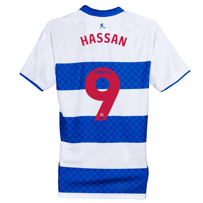 Danxen Enfant Maillot Ridwan Hassan #9 Bleu Blanc Tenues Domicile 2025/26 T-Shirt