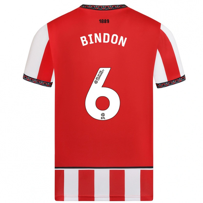Danxen Enfant Maillot Tyler Bindon #6 Rouge Blanc Tenues Domicile 2025/26 T-Shirt