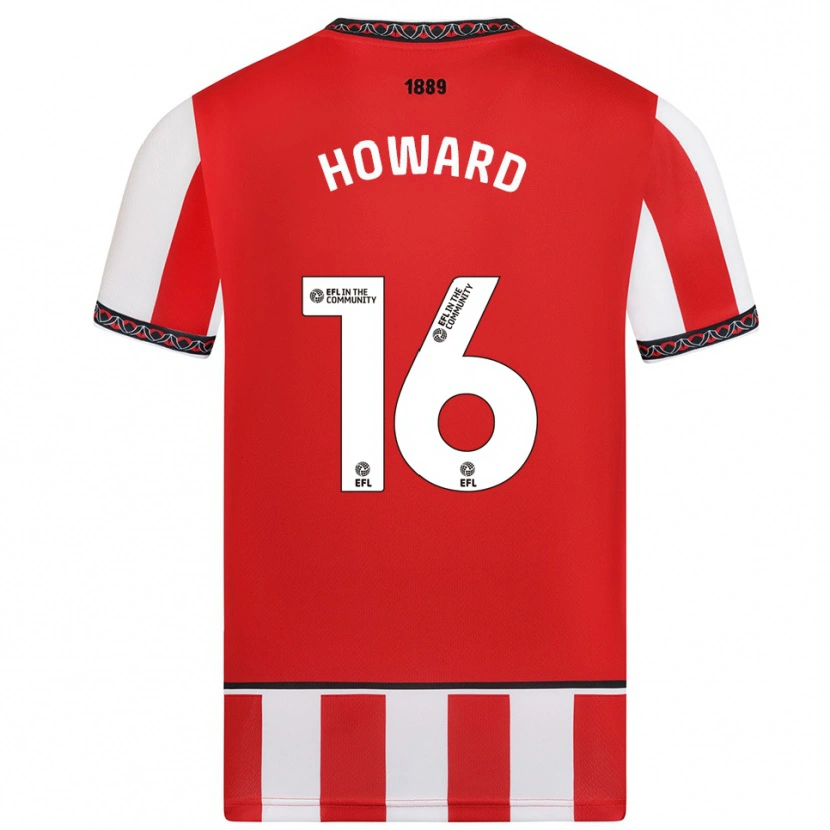 Danxen Enfant Maillot Theo Howard #16 Rouge Blanc Tenues Domicile 2025/26 T-Shirt