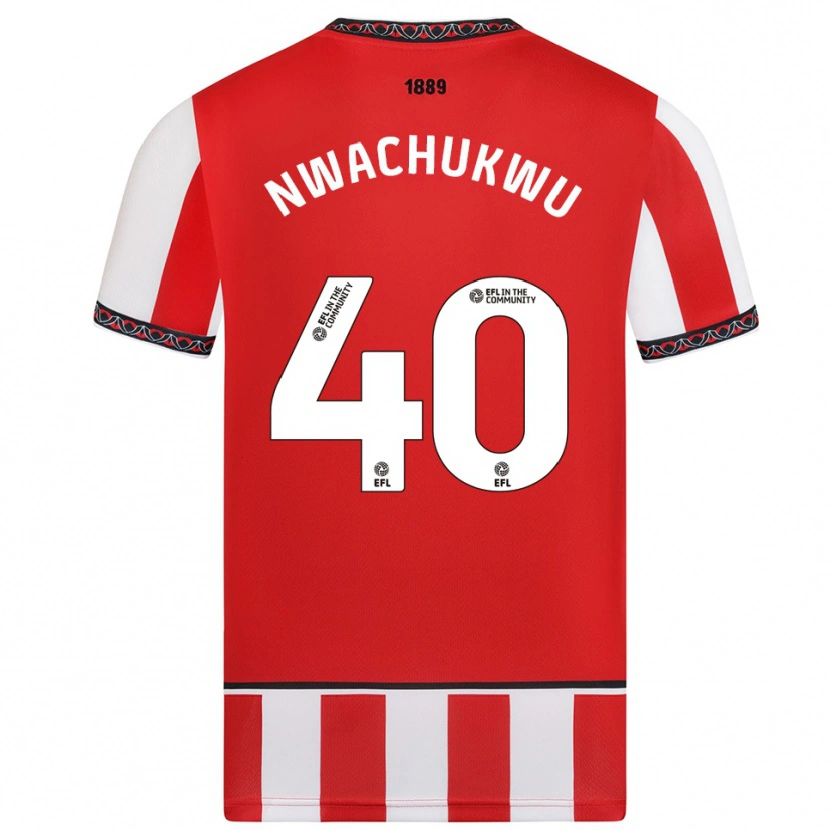 Danxen Enfant Maillot Christian Nwachukwu #40 Rouge Blanc Tenues Domicile 2025/26 T-Shirt
