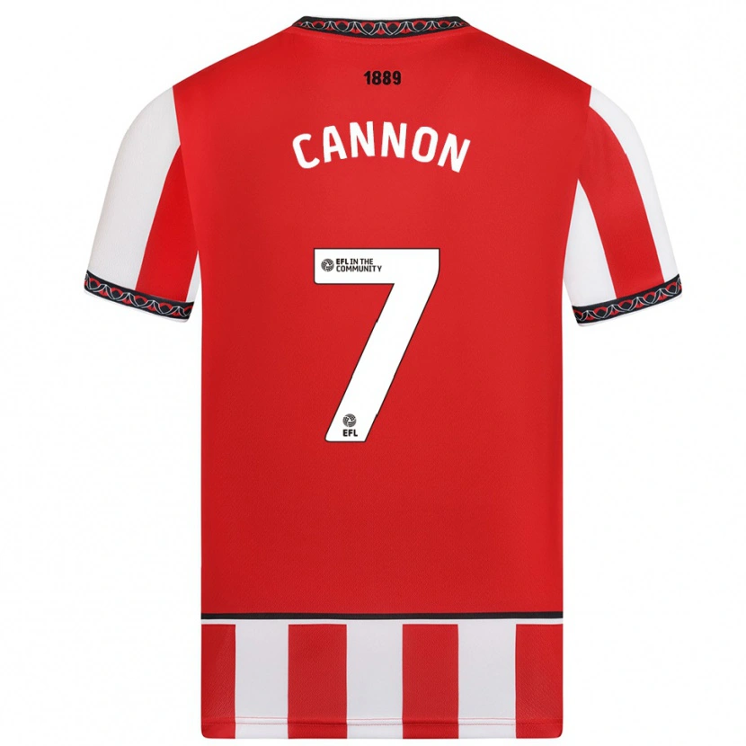 Danxen Enfant Maillot Tom Cannon #7 Rouge Blanc Tenues Domicile 2025/26 T-Shirt