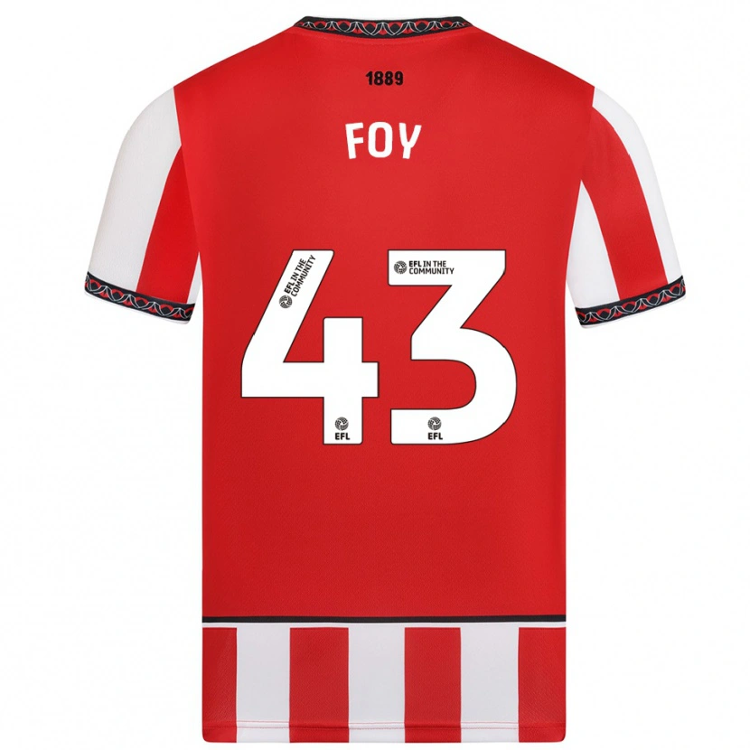Danxen Enfant Maillot Gus Foy #43 Rouge Blanc Tenues Domicile 2025/26 T-Shirt
