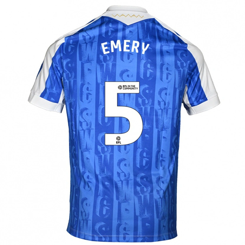 Danxen Enfant Maillot Joe Emery #5 Bleu Blanc Tenues Domicile 2025/26 T-Shirt