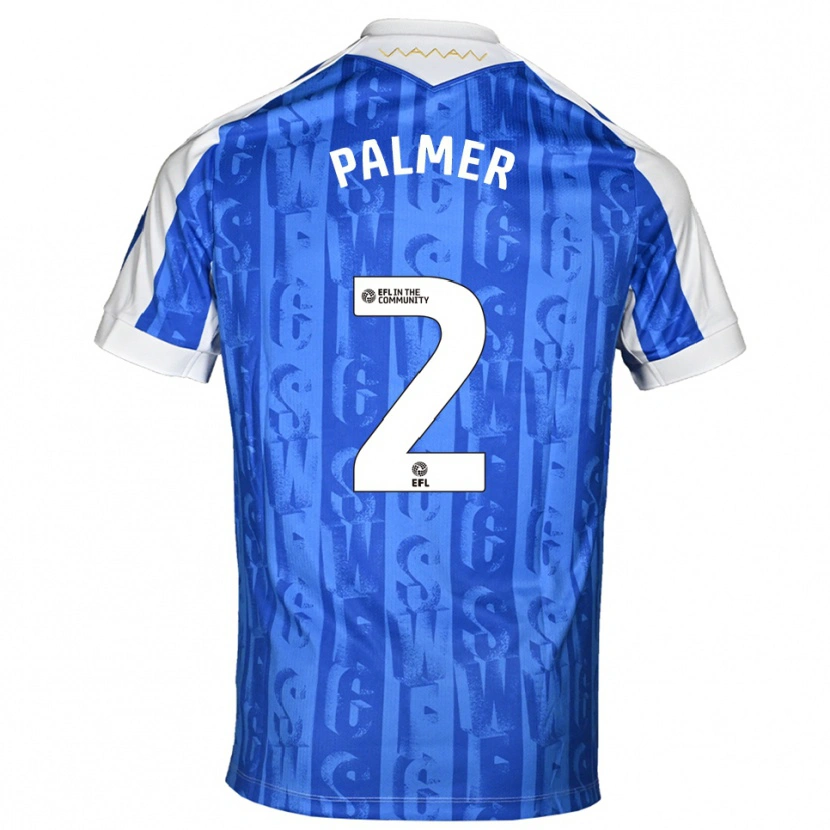 Danxen Enfant Maillot Liam Palmer #2 Bleu Blanc Tenues Domicile 2025/26 T-Shirt