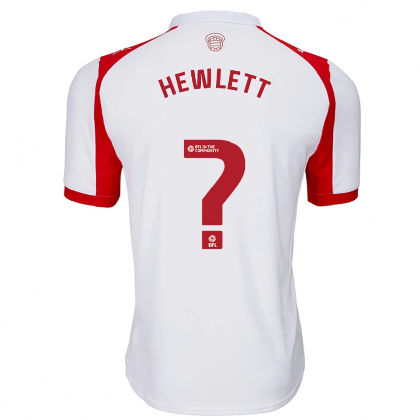 Danxen Enfant Maillot Jem Hewlett #0 Blanc Rouge Tenues Domicile 2025/26 T-Shirt