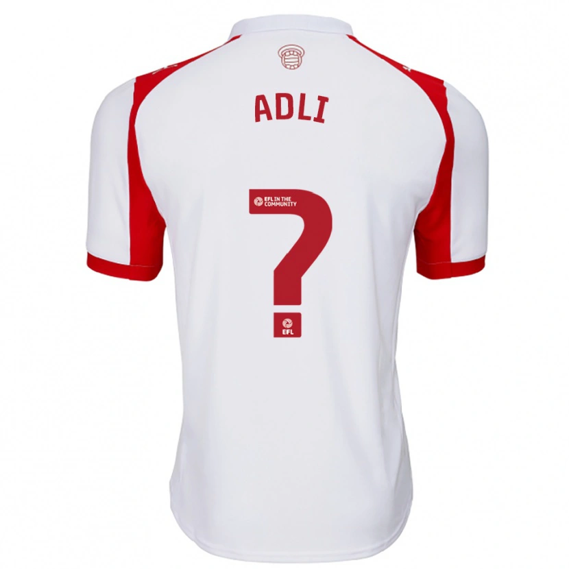 Danxen Enfant Maillot Mohamed Adli #0 Blanc Rouge Tenues Domicile 2025/26 T-Shirt