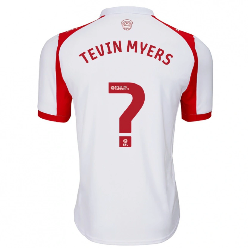 Danxen Enfant Maillot Tevin Myers #0 Blanc Rouge Tenues Domicile 2025/26 T-Shirt