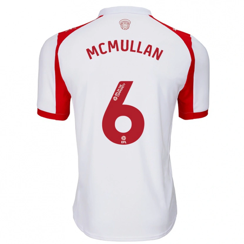 Danxen Enfant Maillot Korban Mcmullan #6 Blanc Rouge Tenues Domicile 2025/26 T-Shirt
