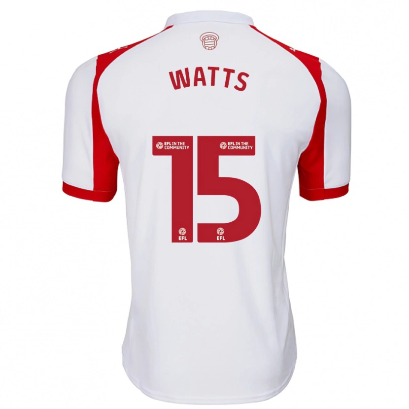 Danxen Enfant Maillot Harry Watts #15 Blanc Rouge Tenues Domicile 2025/26 T-Shirt