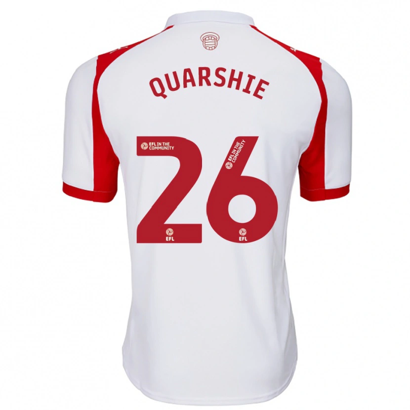Danxen Enfant Maillot Joshua Quarshie #26 Blanc Rouge Tenues Domicile 2025/26 T-Shirt