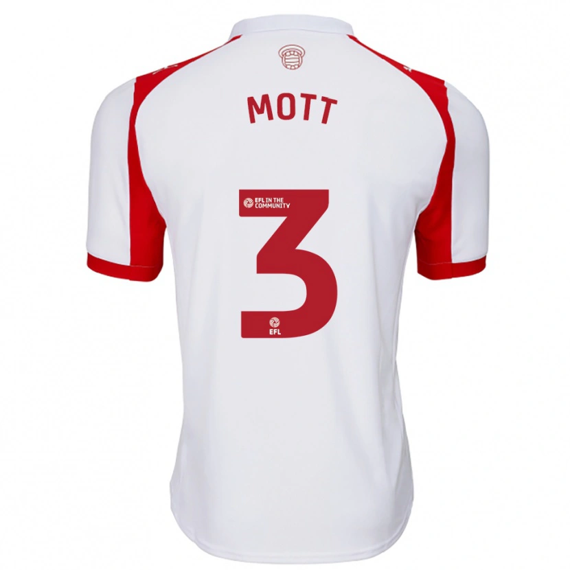Danxen Enfant Maillot Millicent Mott #3 Blanc Rouge Tenues Domicile 2025/26 T-Shirt