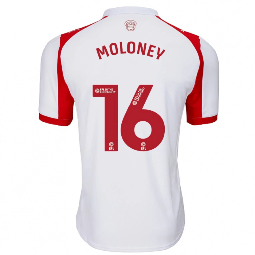 Danxen Enfant Maillot George Moloney #16 Blanc Rouge Tenues Domicile 2025/26 T-Shirt