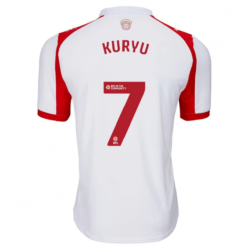 Danxen Enfant Maillot Kuryu Matsuki #7 Blanc Rouge Tenues Domicile 2025/26 T-Shirt