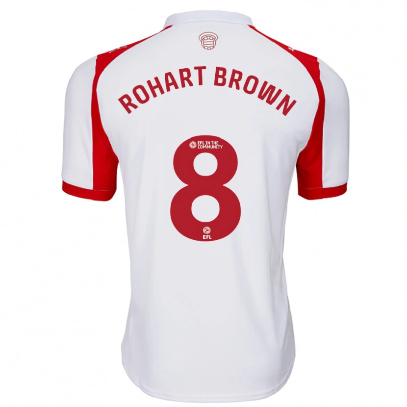 Danxen Enfant Maillot Thierry Rohart-Brown #8 Blanc Rouge Tenues Domicile 2025/26 T-Shirt