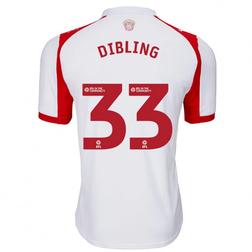 Danxen Enfant Maillot Tyler Dibling #33 Blanc Rouge Tenues Domicile 2025/26 T-Shirt
