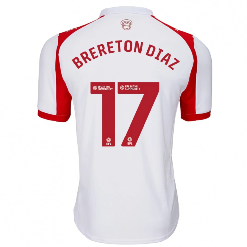 Danxen Enfant Maillot Ben Brereton Díaz #17 Blanc Rouge Tenues Domicile 2025/26 T-Shirt