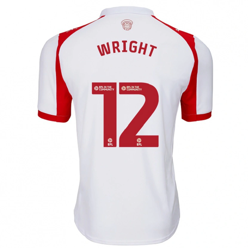 Danxen Enfant Maillot Josh Wright #12 Blanc Rouge Tenues Domicile 2025/26 T-Shirt