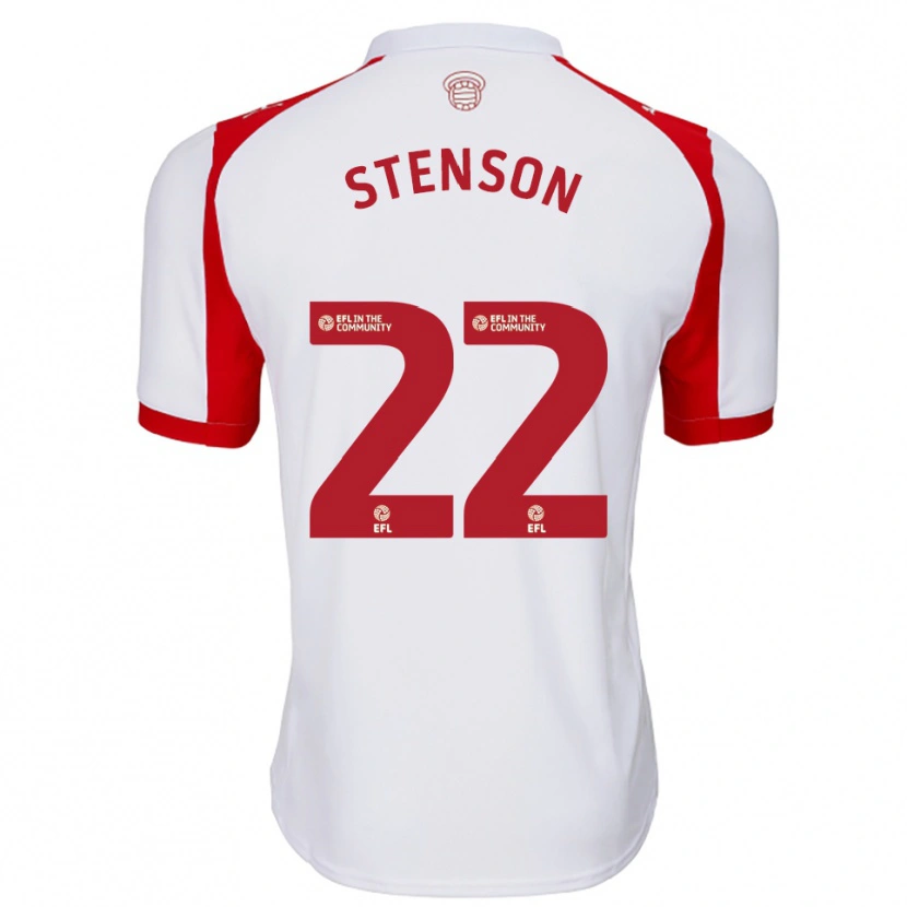Danxen Enfant Maillot Fran Stenson #22 Blanc Rouge Tenues Domicile 2025/26 T-Shirt