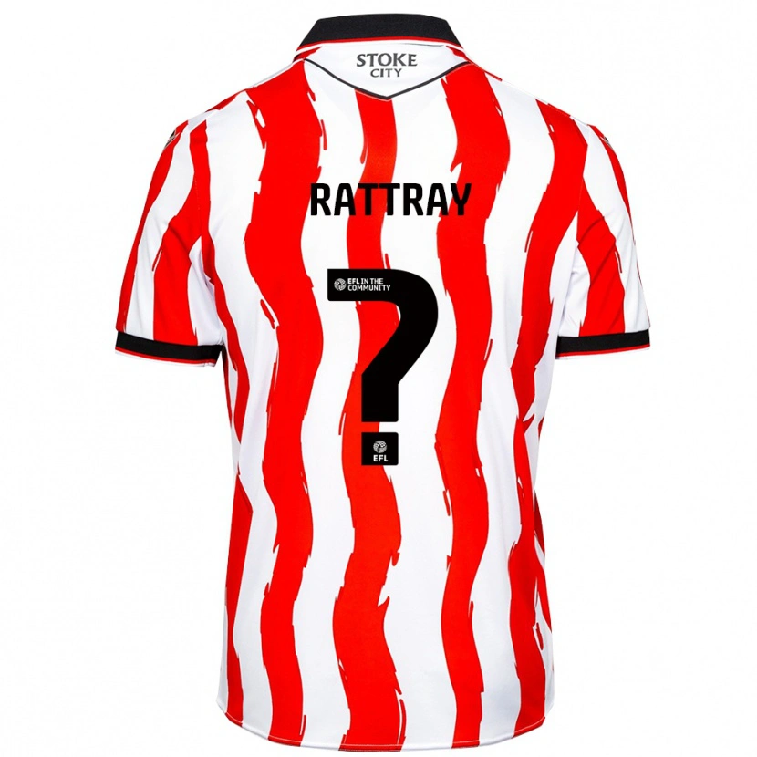 Danxen Enfant Maillot Zane Rattray #0 Blanc Rouge Tenues Domicile 2025/26 T-Shirt