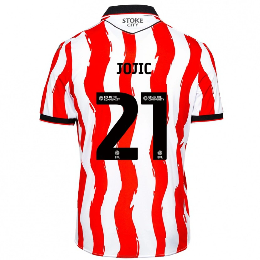 Danxen Enfant Maillot Nikola Jojic #21 Blanc Rouge Tenues Domicile 2025/26 T-Shirt