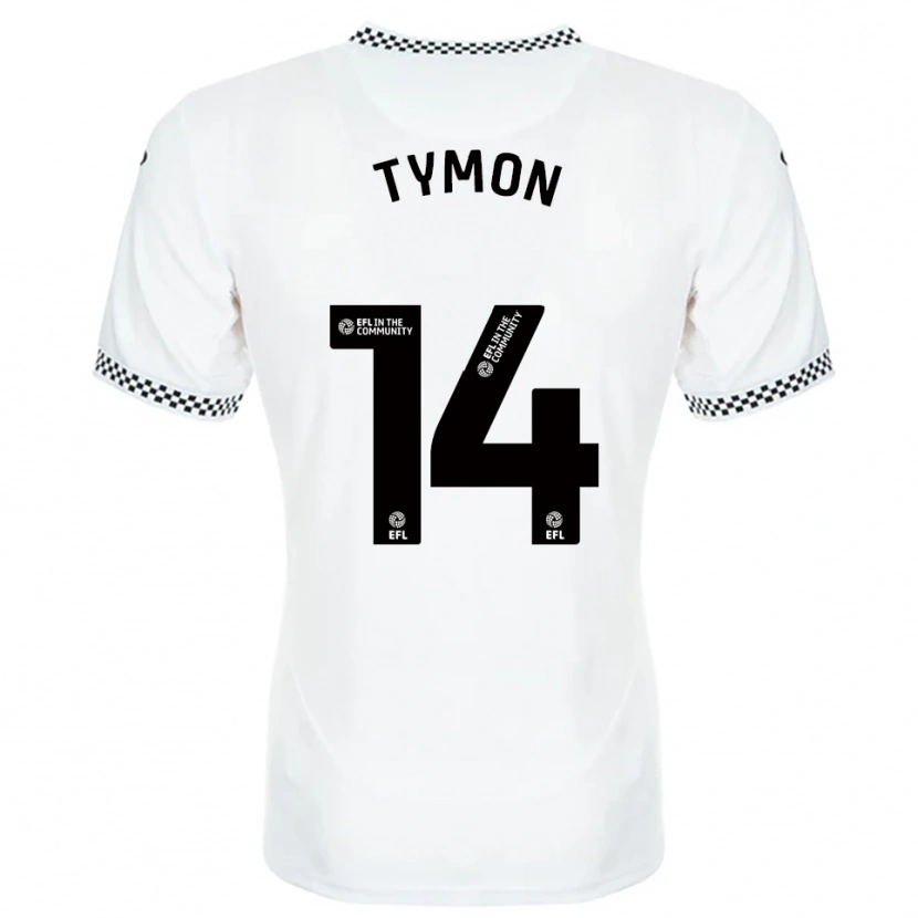 Danxen Enfant Maillot Josh Tymon #14 Blanc Orange Tenues Domicile 2025/26 T-Shirt