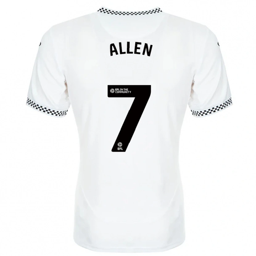 Danxen Enfant Maillot Joe Allen #7 Blanc Orange Tenues Domicile 2025/26 T-Shirt
