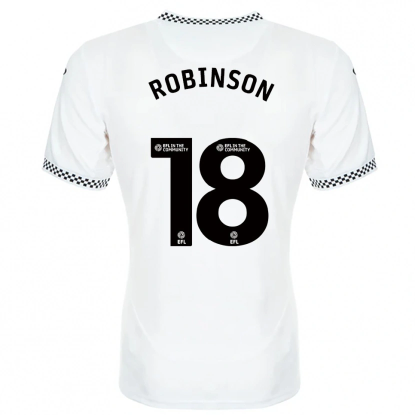 Danxen Enfant Maillot Milo Robinson #18 Blanc Orange Tenues Domicile 2025/26 T-Shirt