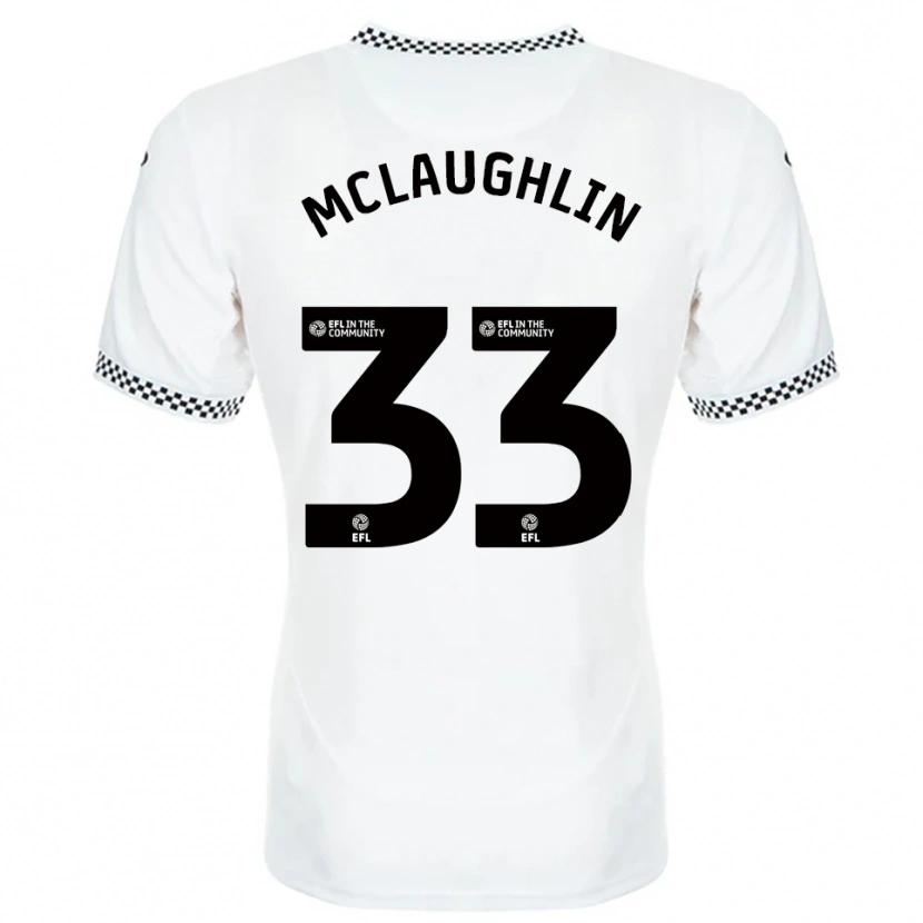 Danxen Enfant Maillot Jon Mclaughlin #33 Blanc Orange Tenues Domicile 2025/26 T-Shirt