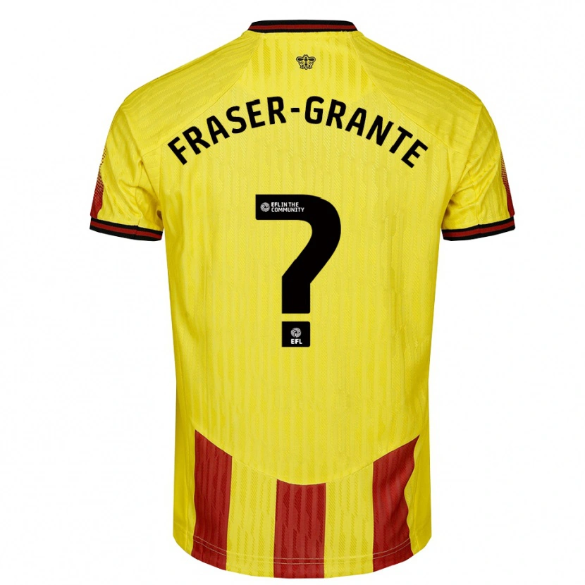 Danxen Enfant Maillot Zak Fraser-Grante #0 Jaune Rouge Tenues Domicile 2025/26 T-Shirt