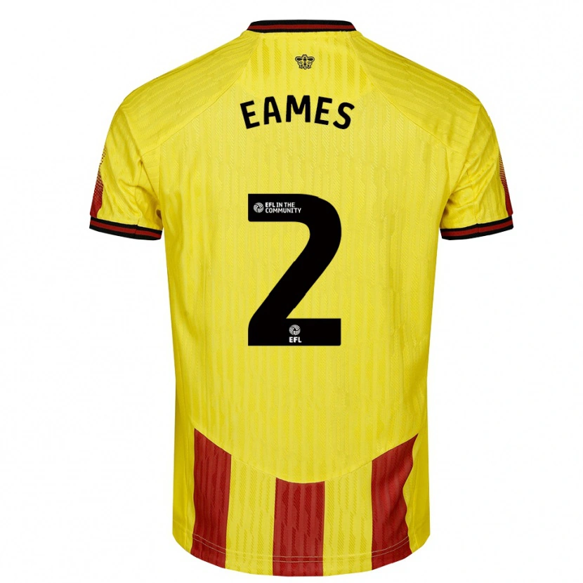Danxen Enfant Maillot Albert Eames #2 Jaune Rouge Tenues Domicile 2025/26 T-Shirt