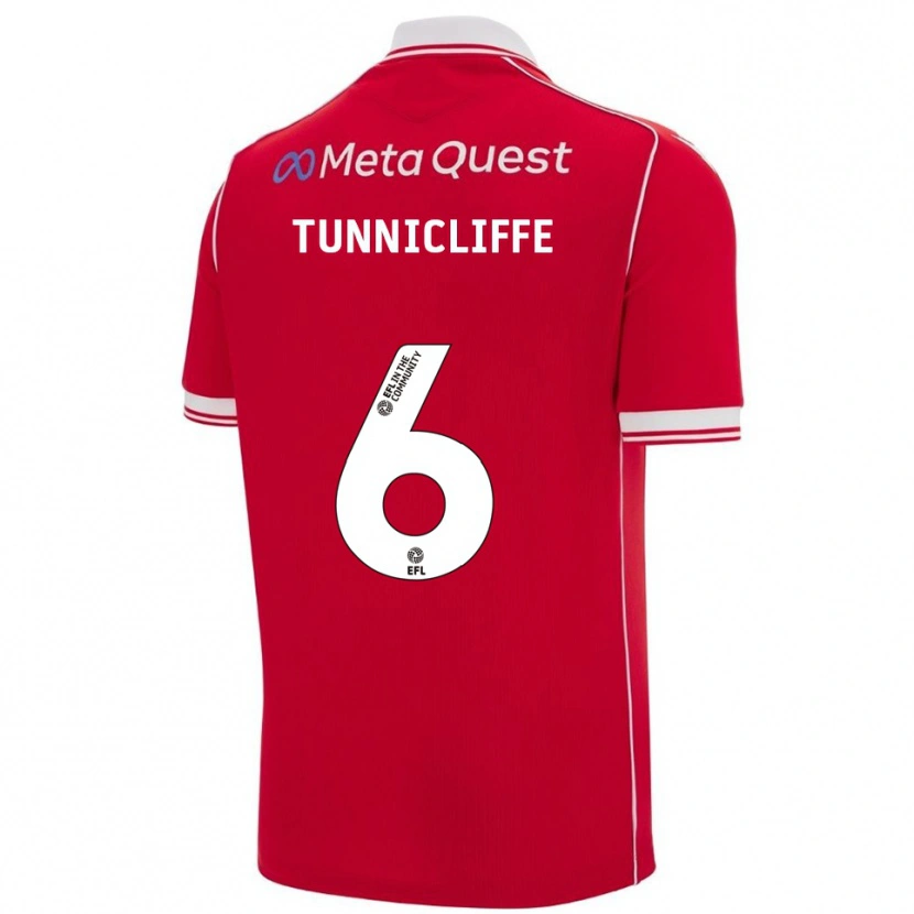 Danxen Enfant Maillot Jordan Tunnicliffe #6 Rouge Blanc Tenues Domicile 2025/26 T-Shirt