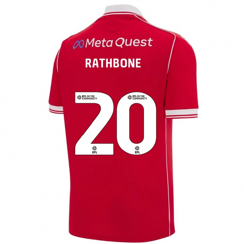 Danxen Enfant Maillot Ollie Rathbone #20 Rouge Blanc Tenues Domicile 2025/26 T-Shirt