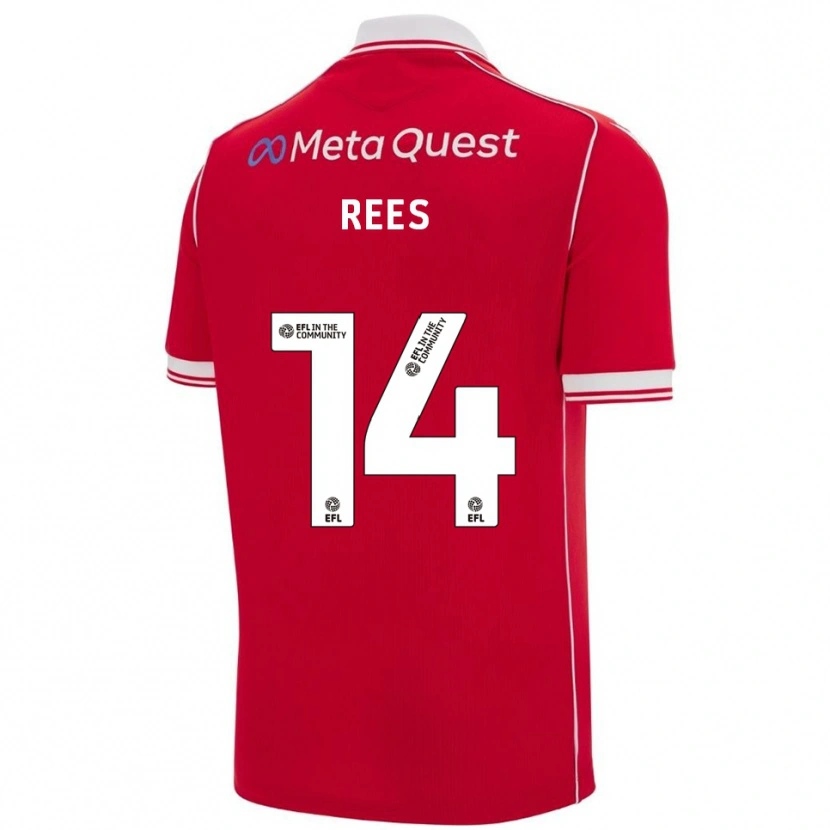 Danxen Enfant Maillot Joe Rees #14 Rouge Blanc Tenues Domicile 2025/26 T-Shirt