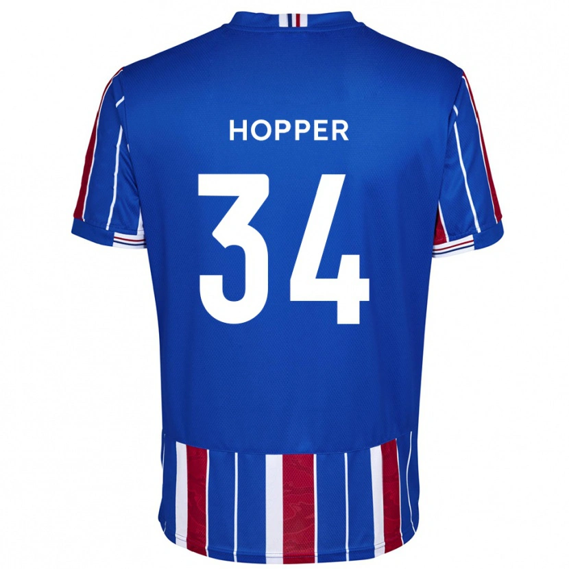 Danxen Enfant Maillot Dan Hopper #34 Bleu Rouge Blanc Tenues Domicile 2025/26 T-Shirt