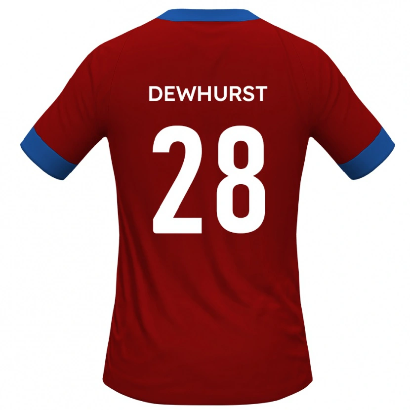 Danxen Enfant Maillot Marcus Dewhurst #28 Rouge Bleu Tenues Domicile 2025/26 T-Shirt