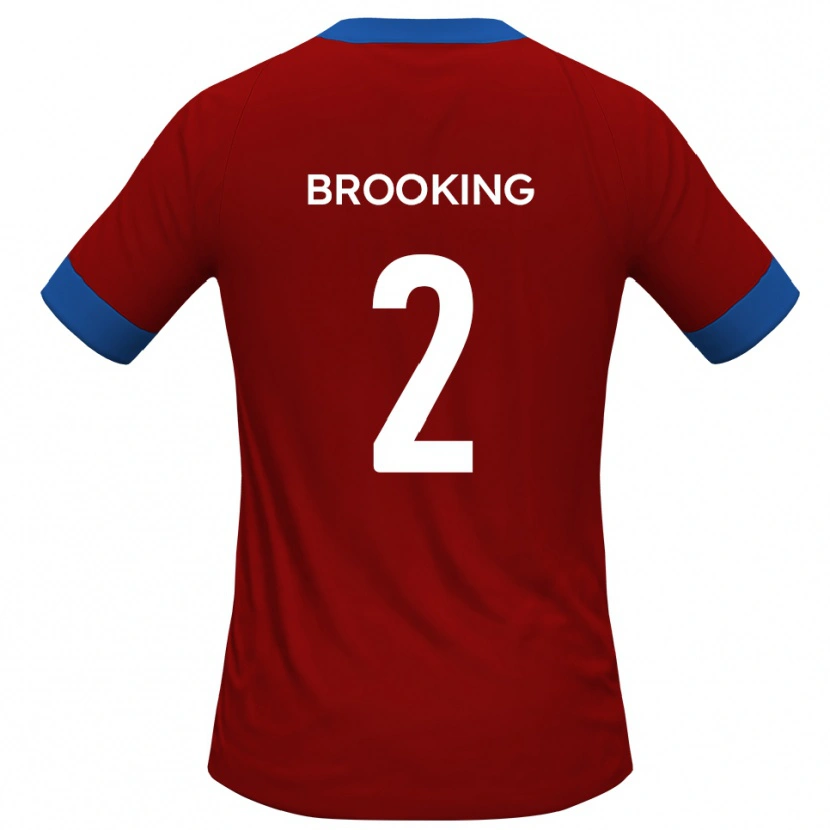 Danxen Enfant Maillot Josh Brooking #2 Rouge Bleu Tenues Domicile 2025/26 T-Shirt