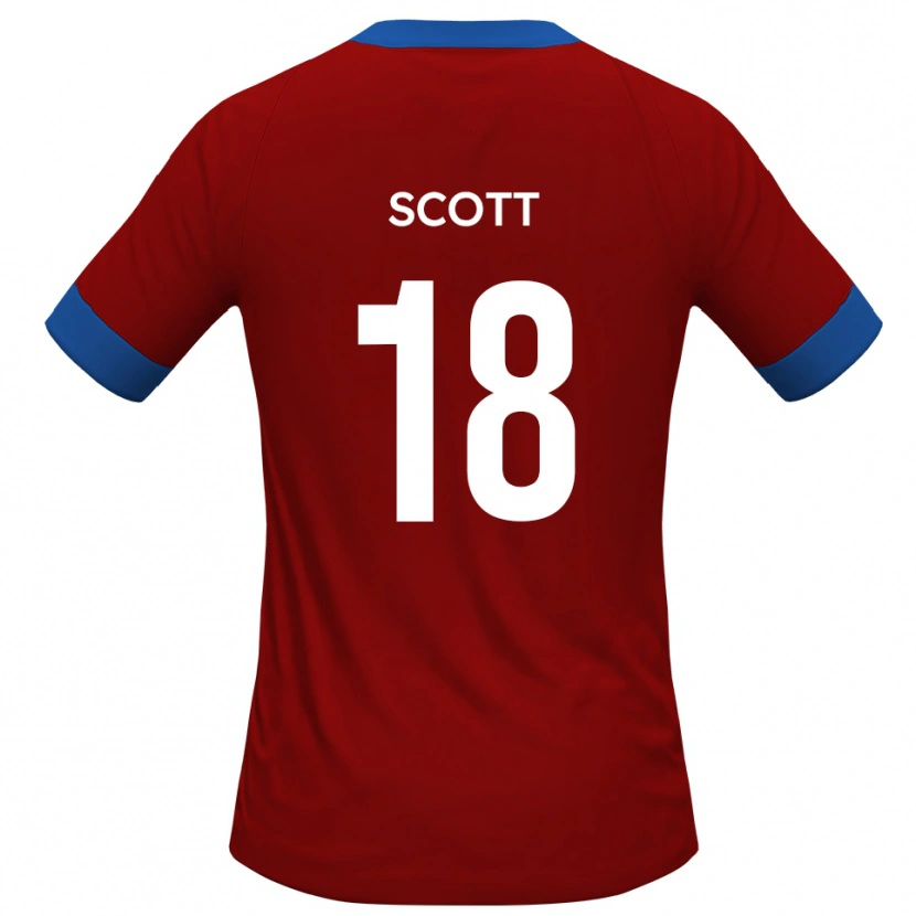 Danxen Enfant Maillot Oliver Scott #18 Rouge Bleu Tenues Domicile 2025/26 T-Shirt