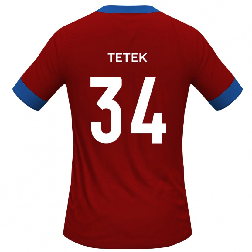 Danxen Enfant Maillot Dejan Tetek #34 Rouge Bleu Tenues Domicile 2025/26 T-Shirt