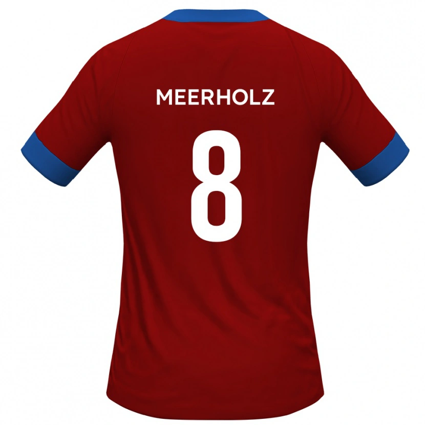 Danxen Enfant Maillot Jed Meerholz #8 Rouge Bleu Tenues Domicile 2025/26 T-Shirt