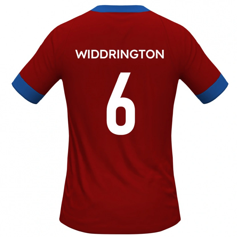 Danxen Enfant Maillot Theo Widdrington #6 Rouge Bleu Tenues Domicile 2025/26 T-Shirt
