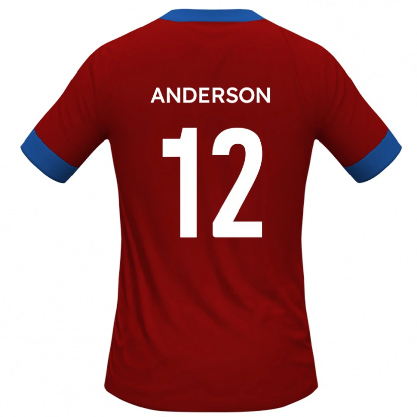 Danxen Enfant Maillot Keane Anderson #12 Rouge Bleu Tenues Domicile 2025/26 T-Shirt