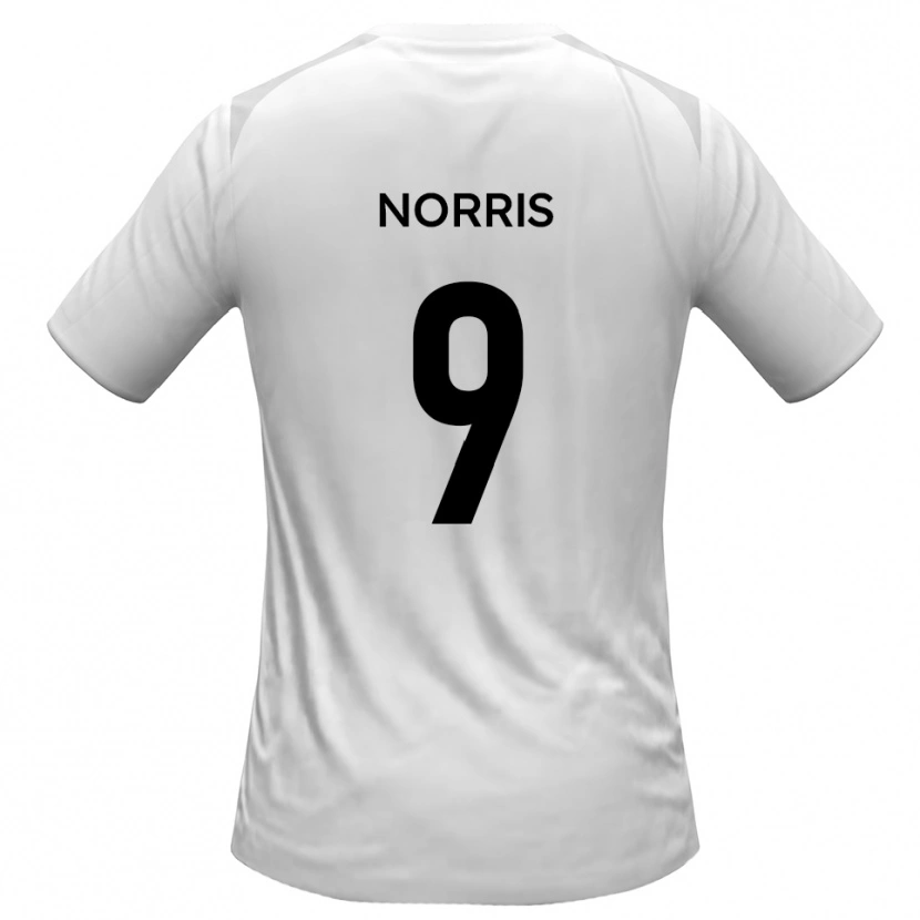 Danxen Enfant Maillot Luke Norris #9 Blanc Gris Tenues Domicile 2025/26 T-Shirt