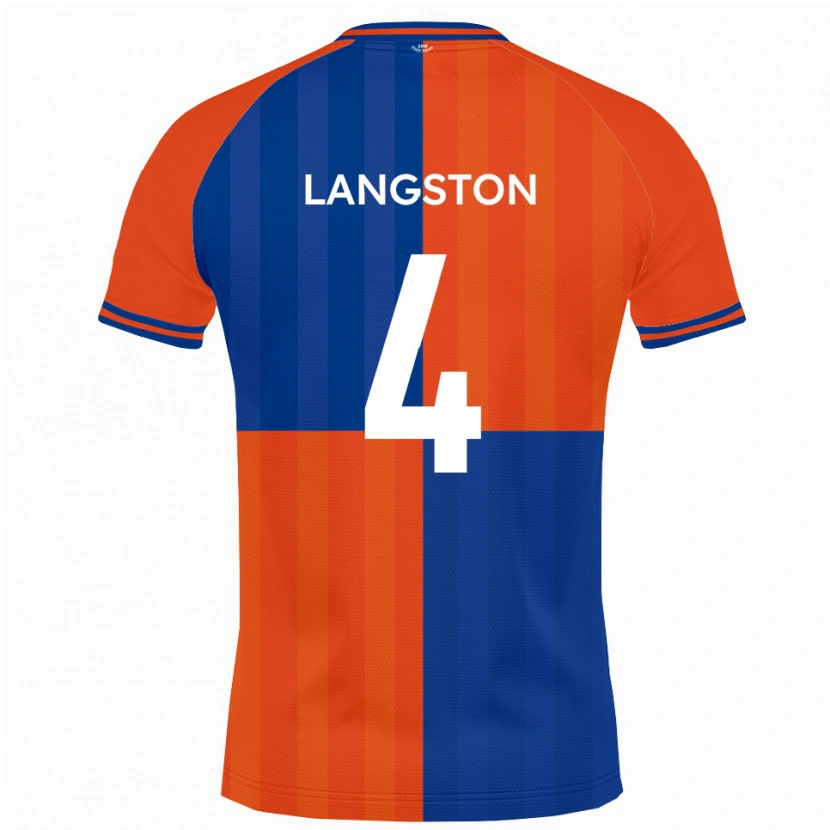 Danxen Enfant Maillot George Langston #4 Orange Bleu Royal Tenues Domicile 2025/26 T-Shirt