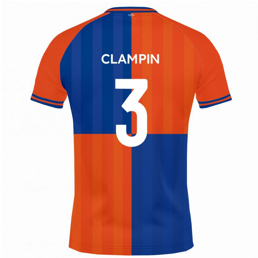 Danxen Enfant Maillot Ryan Clampin #3 Orange Bleu Royal Tenues Domicile 2025/26 T-Shirt