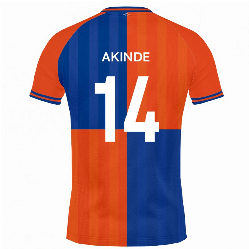 Danxen Enfant Maillot John Akinde #14 Orange Bleu Royal Tenues Domicile 2025/26 T-Shirt