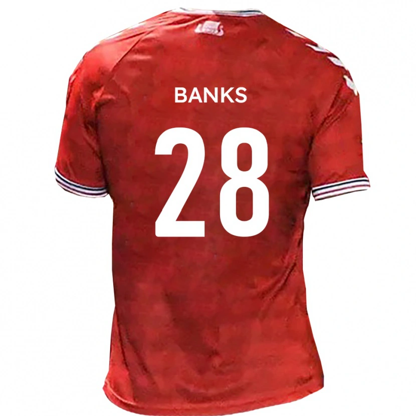 Danxen Enfant Maillot Ollie Banks #28 Rouge Blanc Tenues Domicile 2025/26 T-Shirt